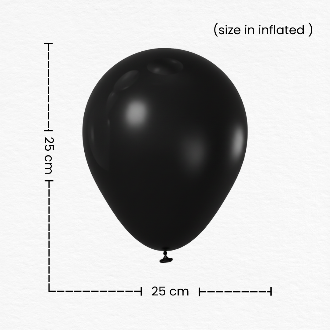 50 Pcs Premium Black Latex Balloons/Bold Decor Kit for Adults Theme Birthday