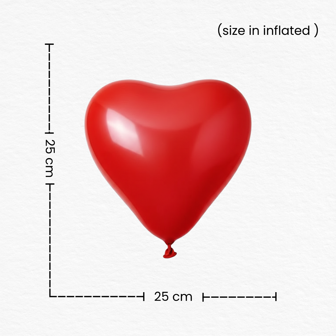 50 Pcs Red Heart Balloons / Red Heart Latex Balloons for Anniversary Decoration / Valentine Decoration Balloons for Party Supplies