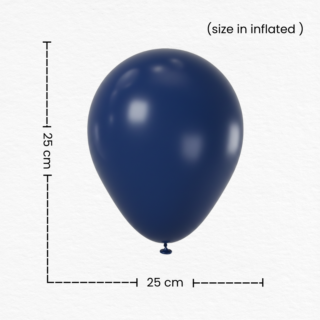 50 Pcs Royal Dark Blue Latex Balloons/Bold Decor Kit for Boys, Anniversary & Birthday