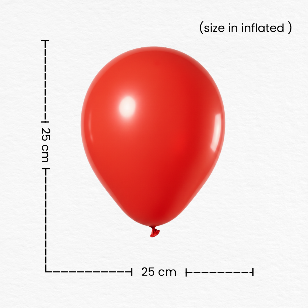 50 Pcs Vibrant Red Metallic Latex Balloons/Bold Decor Kit for Anniversary, Valentine & Birthday