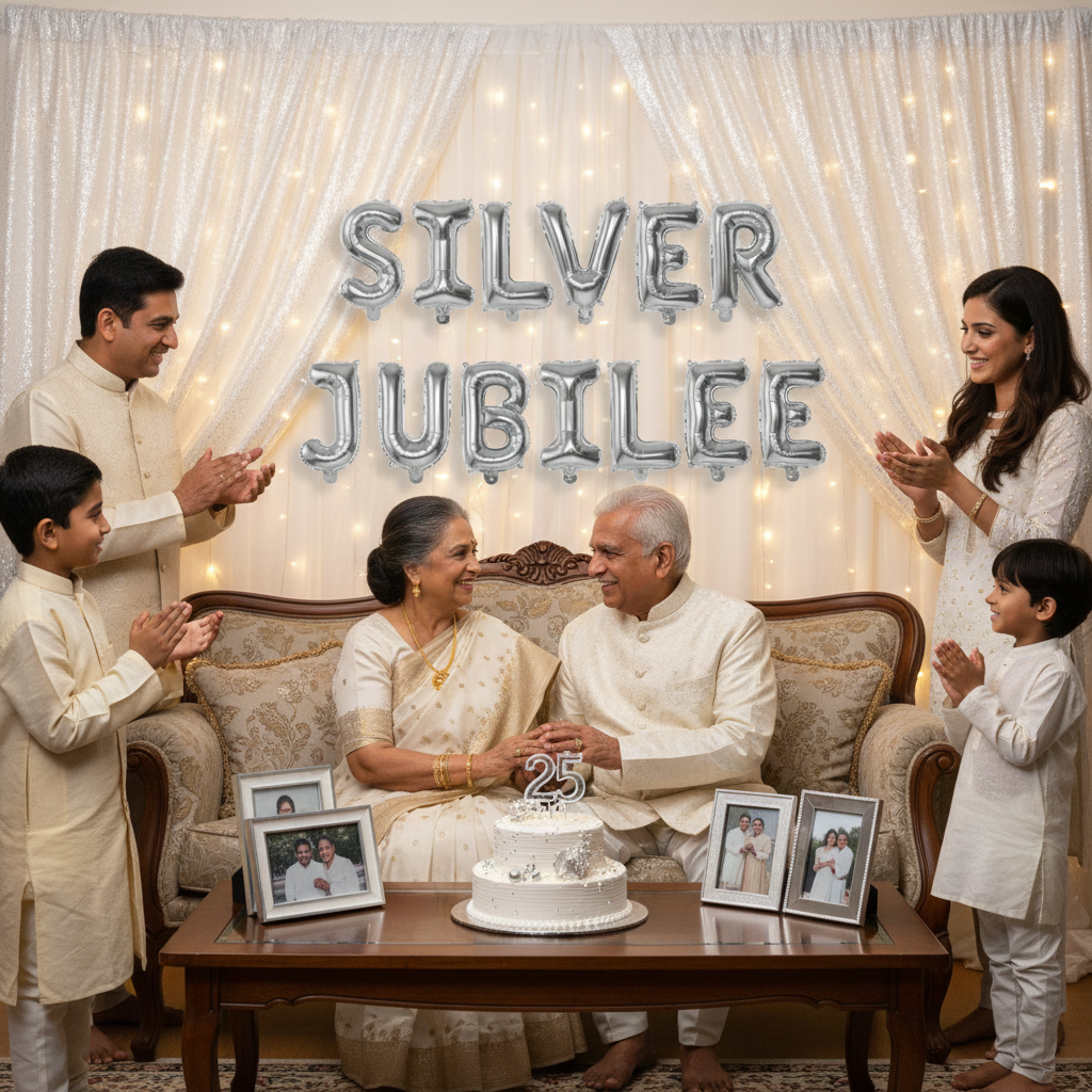 Silver Jubilee Silver Foil Balloon