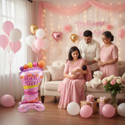 "It's a Girl" Footprint Standing Foil Balloon - Pink