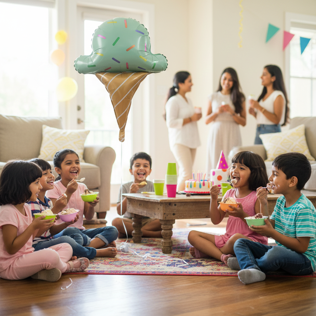 Ice Cream Themed Foil Balloon