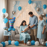 "It's a Boy" Footprint Standing Foil Balloon - Blue