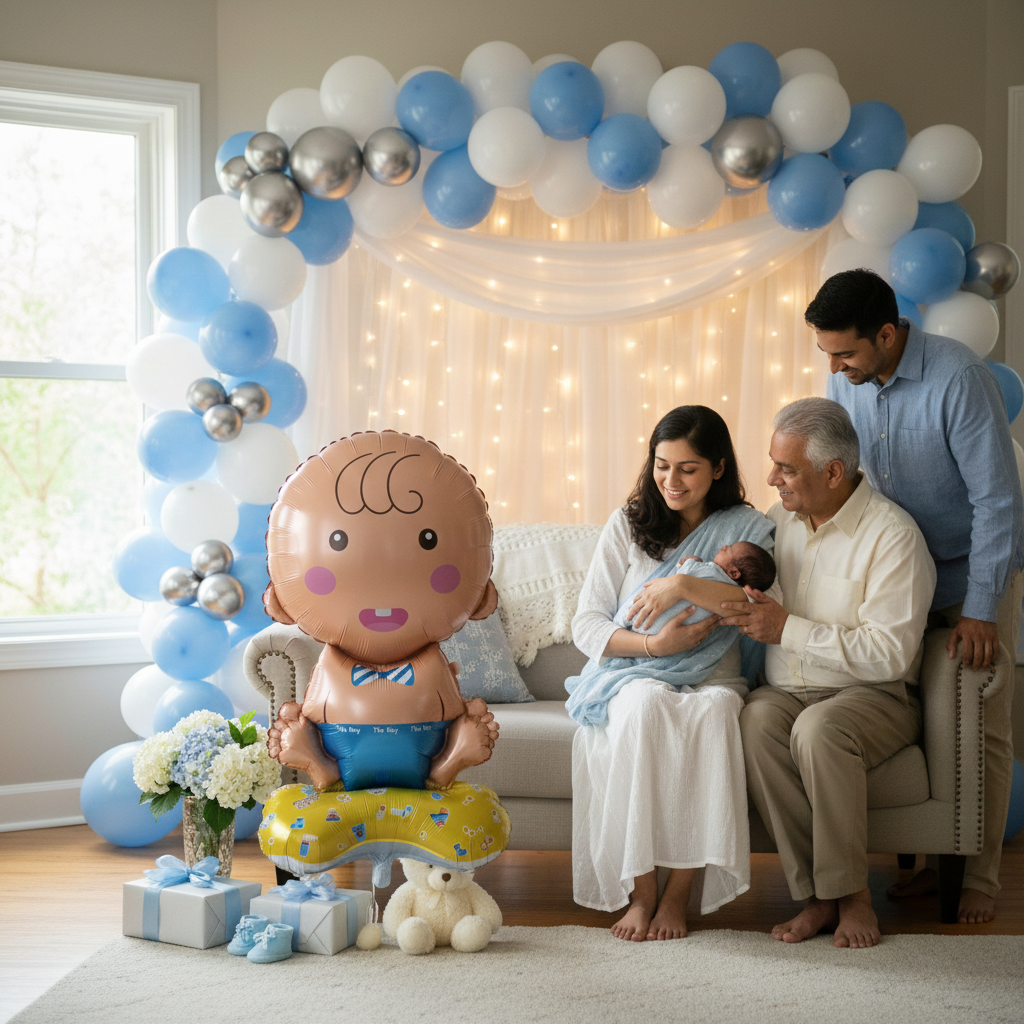 4D Standing Baby Boy Balloons