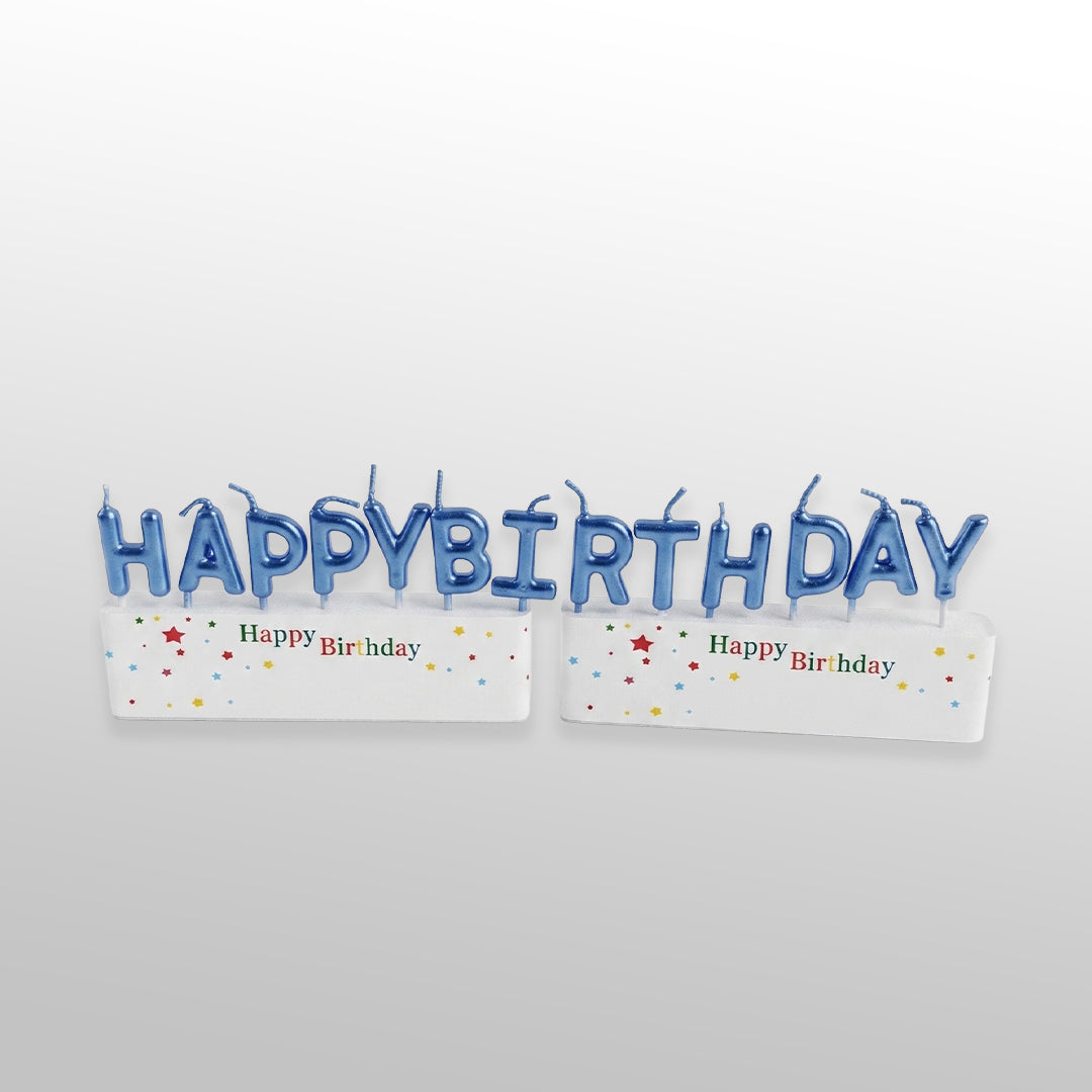 Blue Happy Birthday Cake Topper
