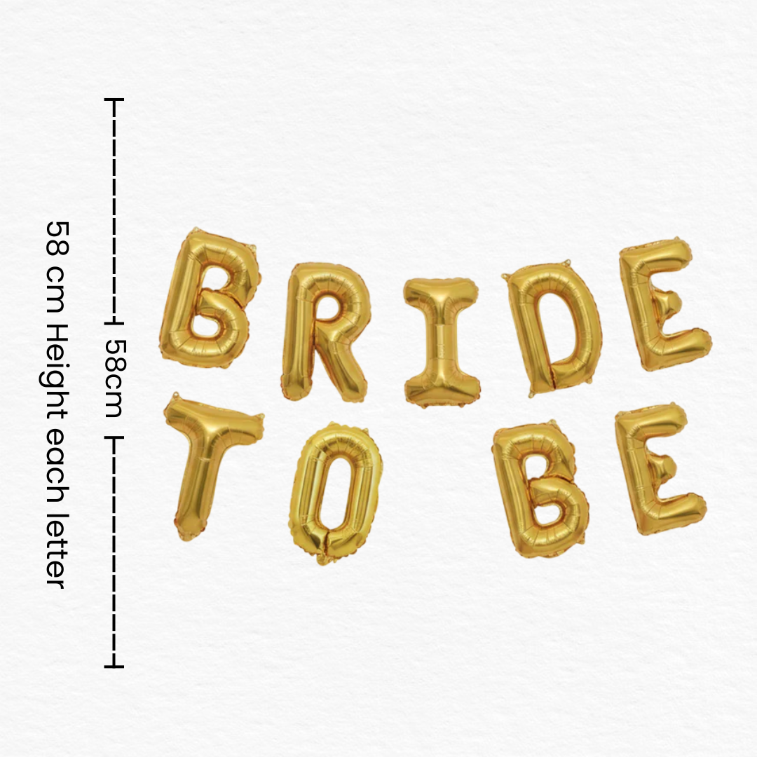Bride To Be Golden Balloon / Golden Bride To Be Foil Balloon Banner / Bridal Shower Decoration Balloon / Bachelorette Party Decorations