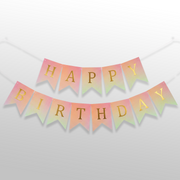 Bunting Flag for Party Backdrop,Golden Letter Birthday Banner for Wall Decor