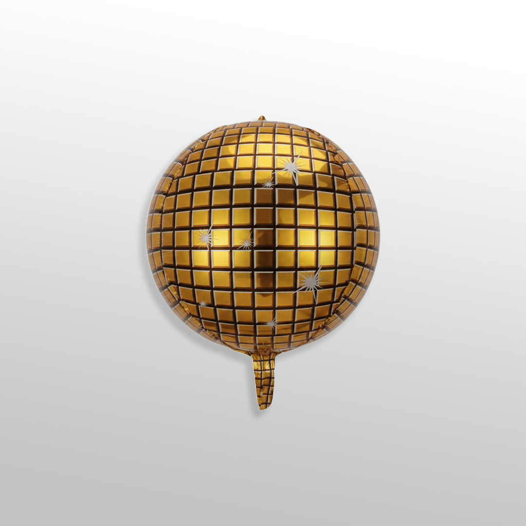 4D Golden Disco Ball Foil Balloon