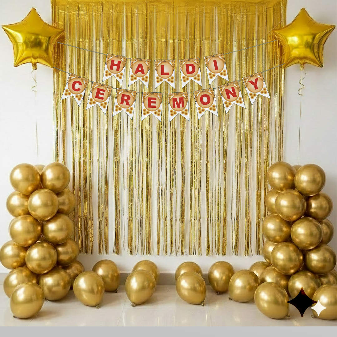 Haldi Ceremony Decoration Accessories Combo