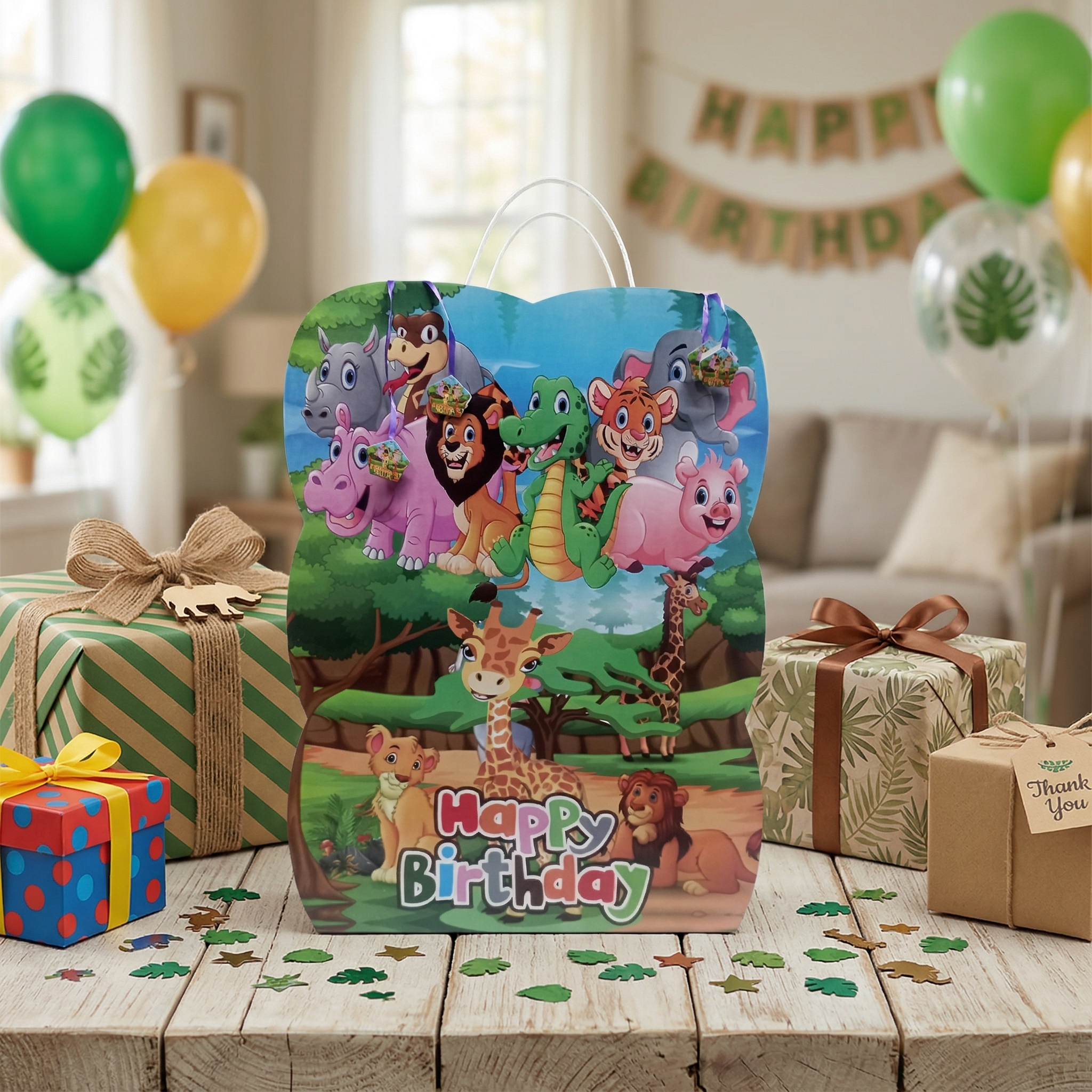 Jungle Safari Theme Happy Birthday Gift Bag
Animal Theme Party Favor Bag for Kids