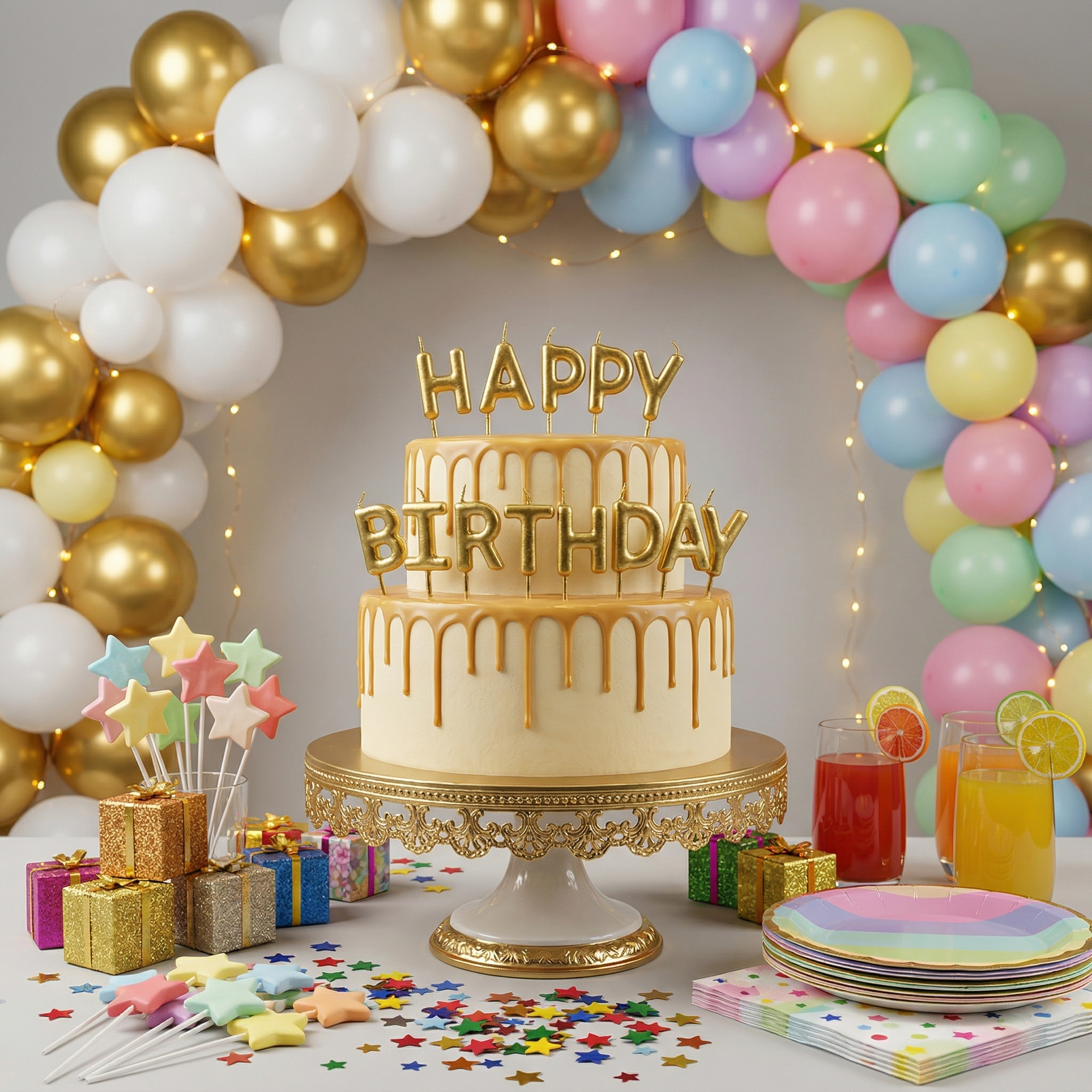 Gold Happy Birthday Letter Candles
Metallic Gold Alphabet Cake Candles