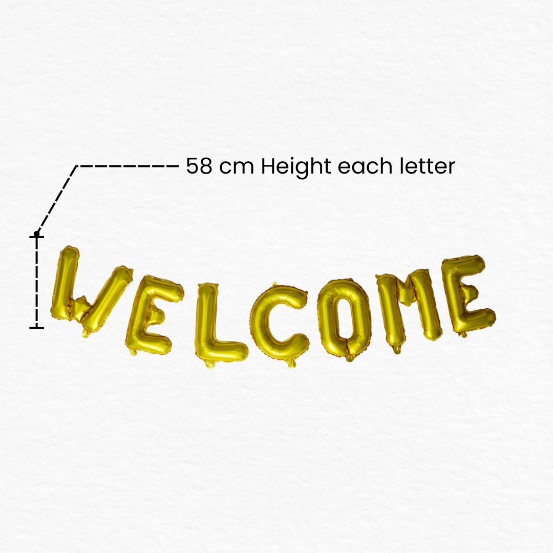 Welcome Golden Foil Balloon