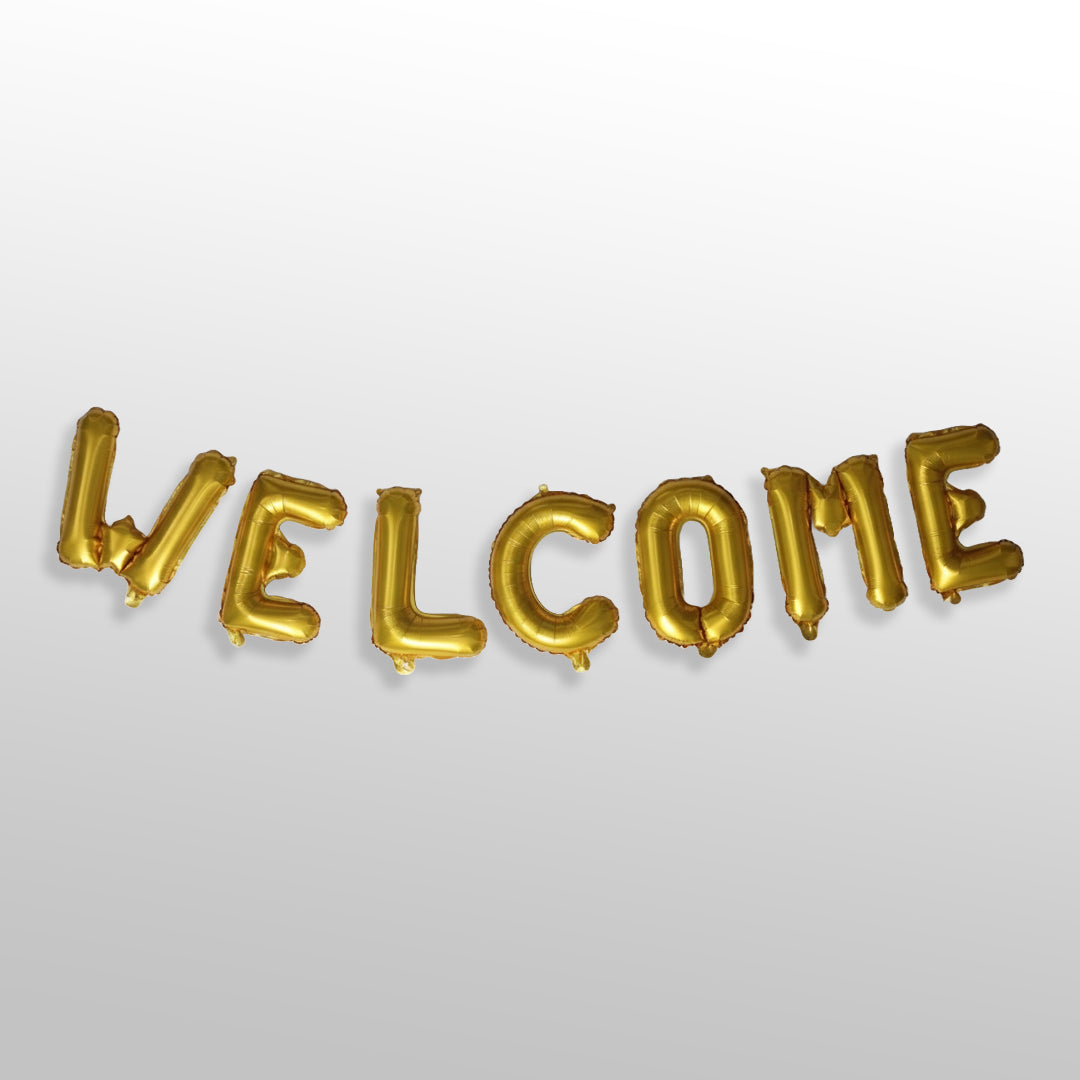 Welcome Golden Foil Balloon