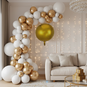 Golden 3D & 4D Orbz Shaped Foil Balloon