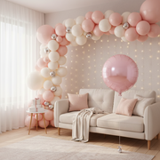 Pastel Pink 3D & 4D Orbz Shaped Foil Balloon
