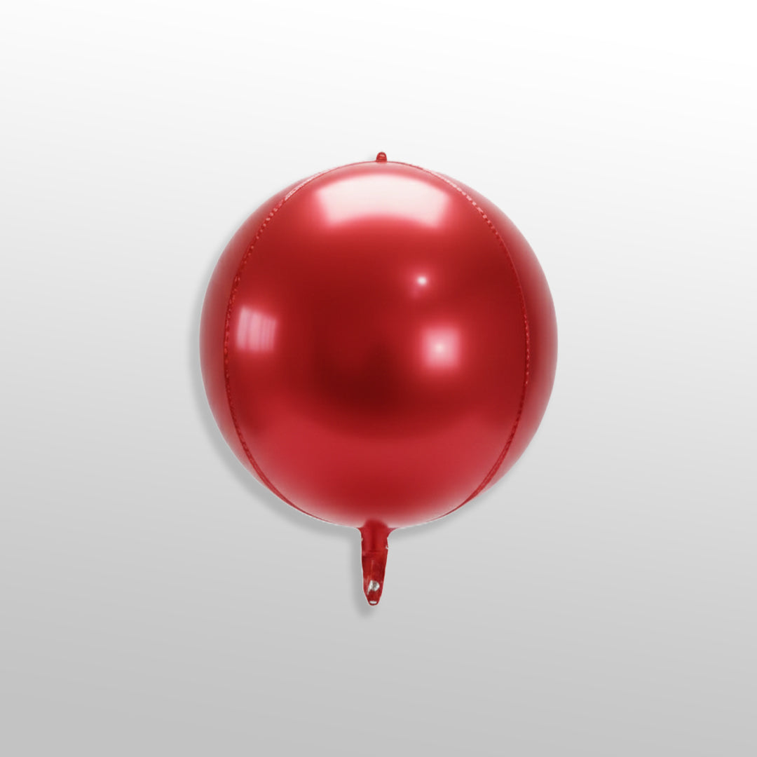 Red 3D & 4D Orbz Shaped Foil Balloon