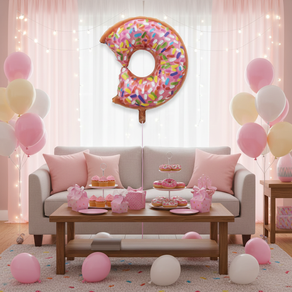 Pink Color Donut Foil Balloon