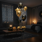 Surprise Happy Birthday Golden Helium Balloon Accessories Combo