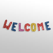 Multicolor Welcome Foil Balloon with Polka Dots/Vibrant Theme Party Balloon for Newborn