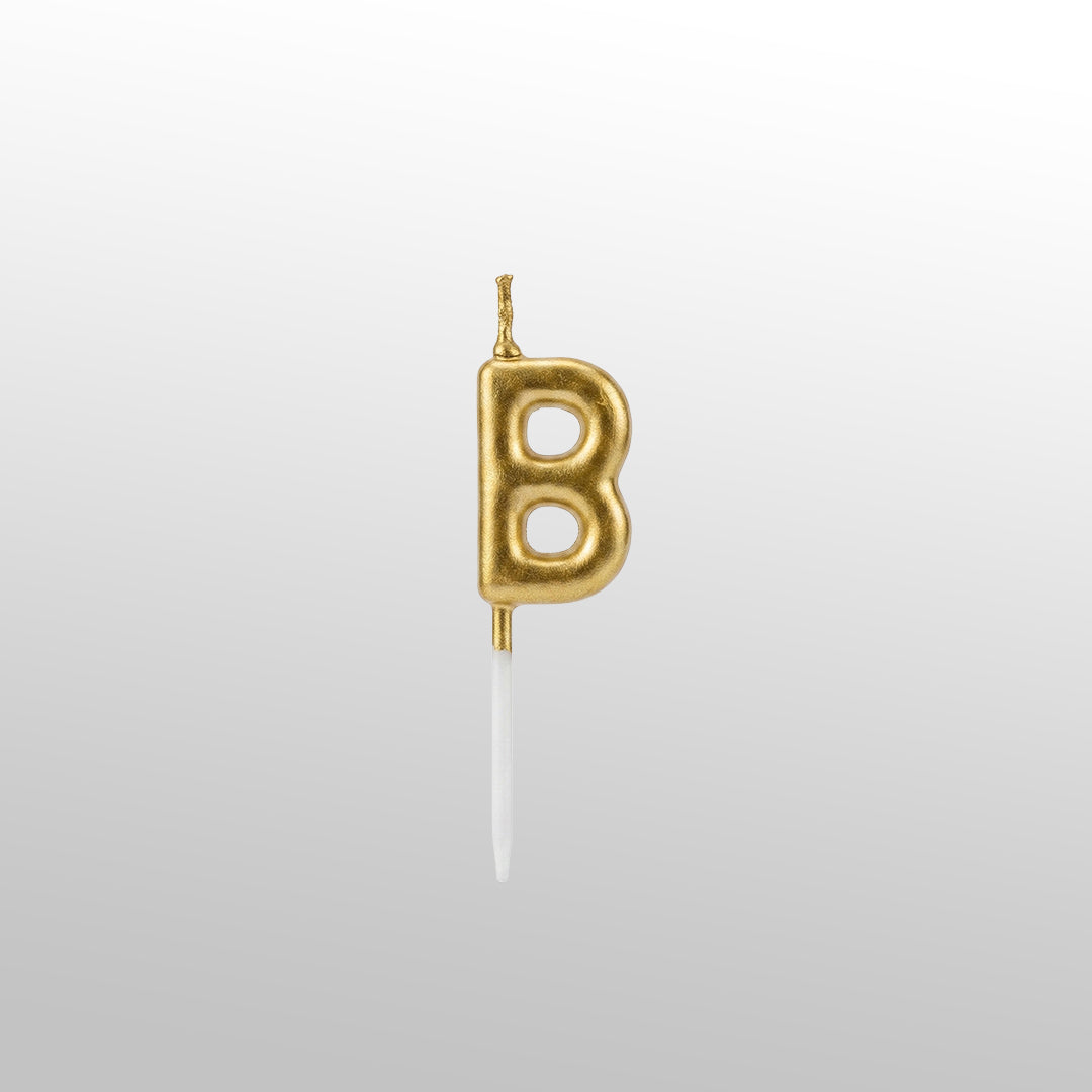 Birthday Cake Letter Candles Gold 