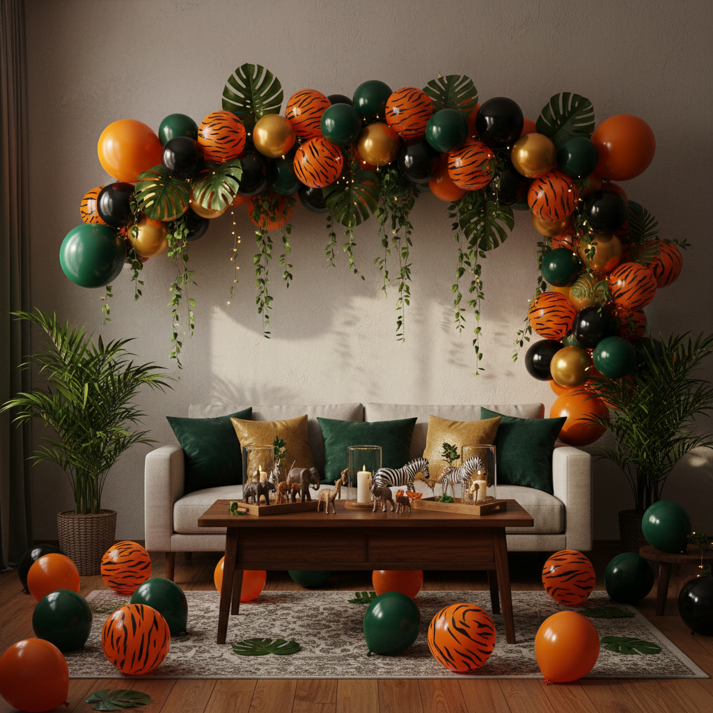 Figer Strips Print Round Balloons