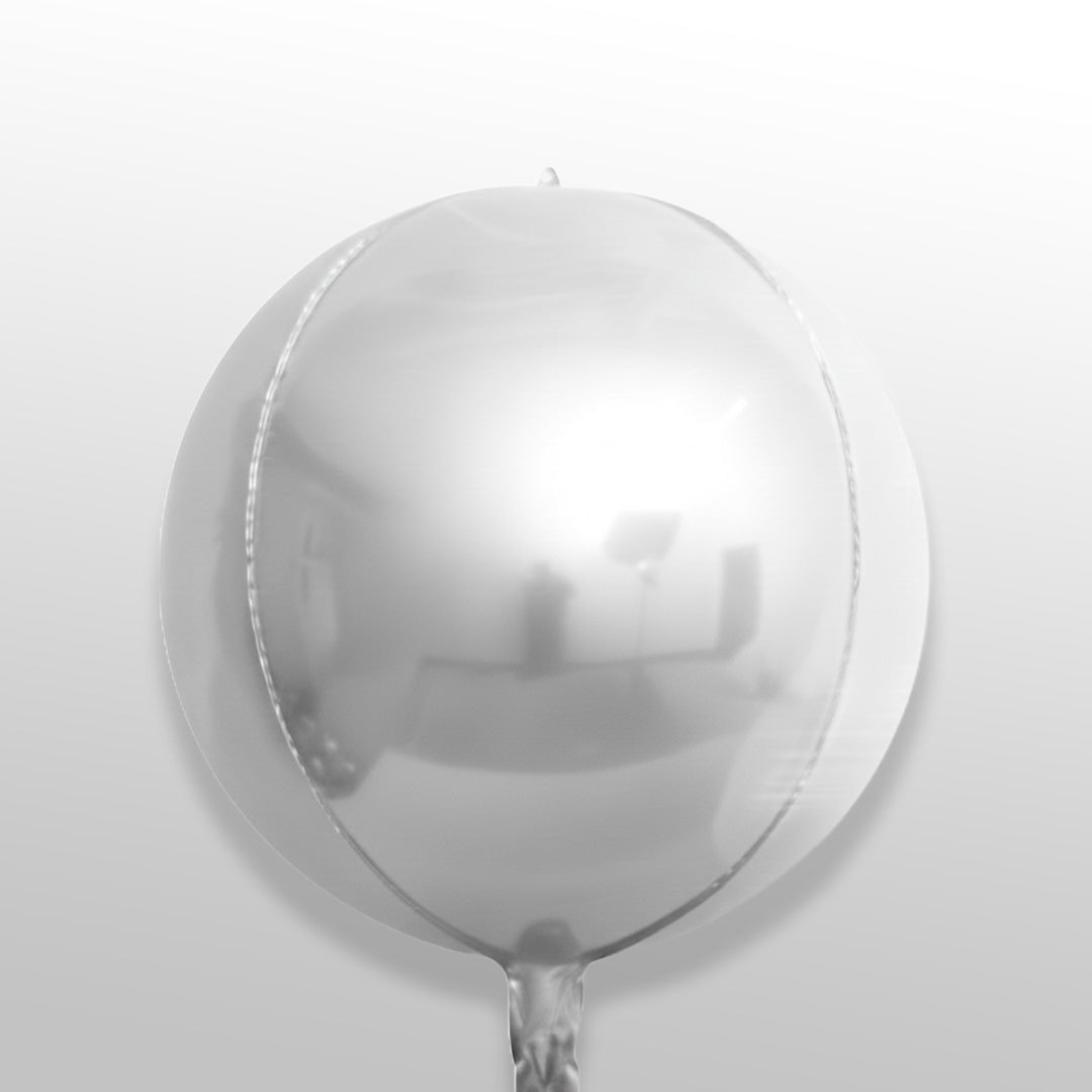 Silver 3D & 4D Orbz Shaped Foil Balloon