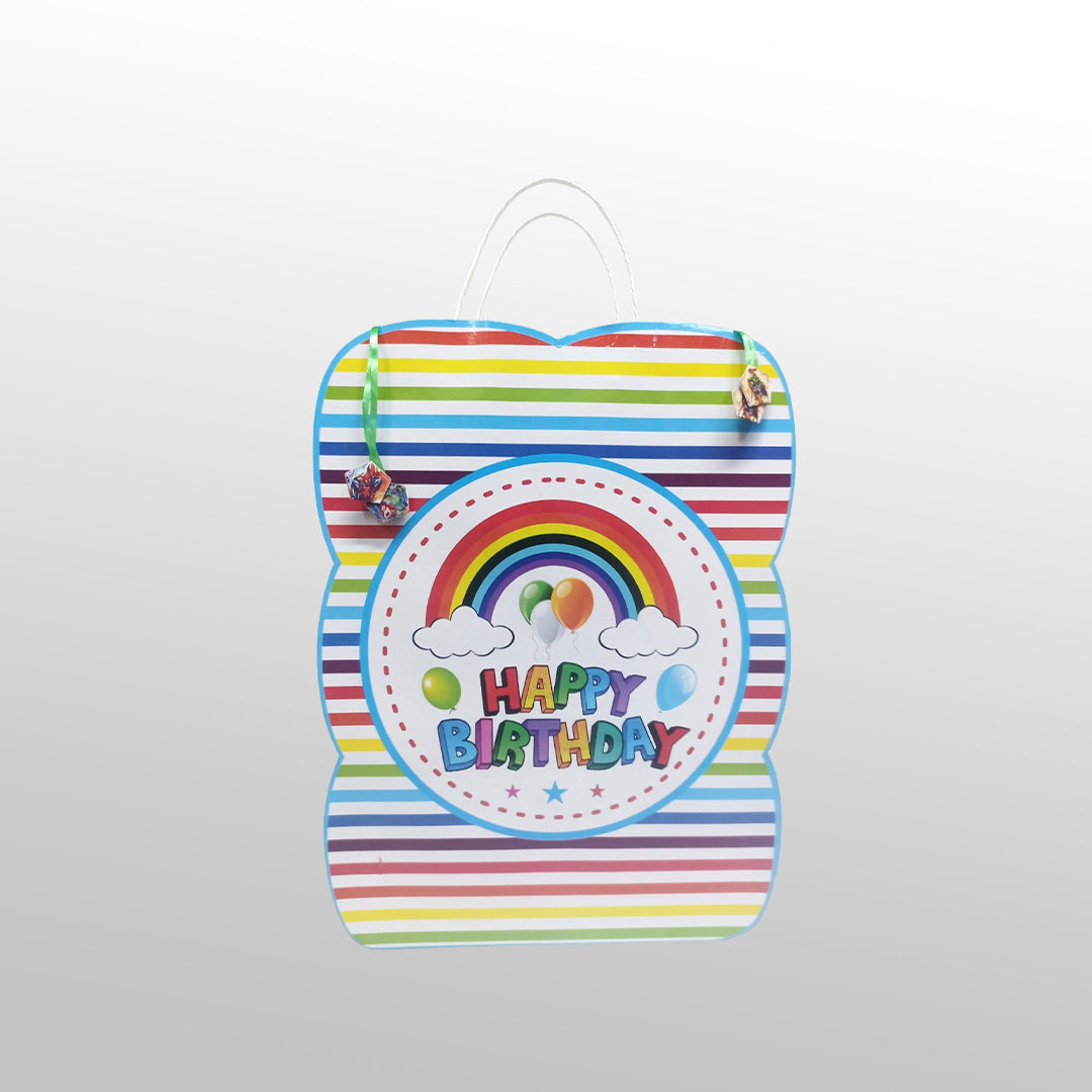 Kids Birthday Gift Packing Bag with Rainbow Print
Vibrant Birthday Bag for Kids