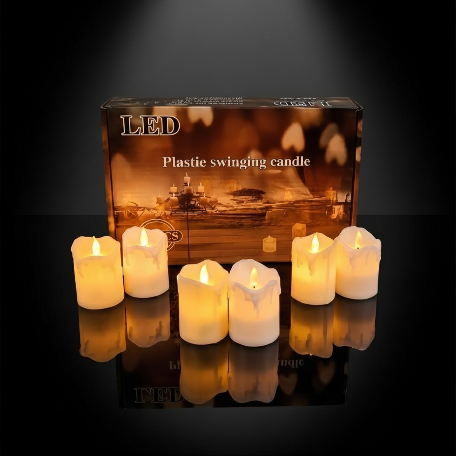 24 Pcs LED Smokeless Flameless Candles with Acrylic Finish, Flickering Light & Led Candle  Design for Festive Decoration