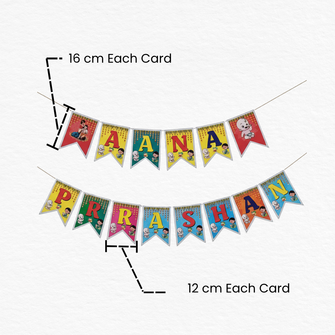 Anna Prashan Printed Paper Bunting Flag Banner / Annaprashan Ceremony Banner / Rice Ceremony Decoration Banner for 1st Rice Feeding Ceremony