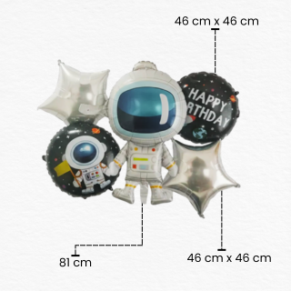 Astronaut Foil Balloon Set / Astronaut Theme Balloon Decoration / Space Theme Birthday Balloons for Kids Happy Birthday Decoration