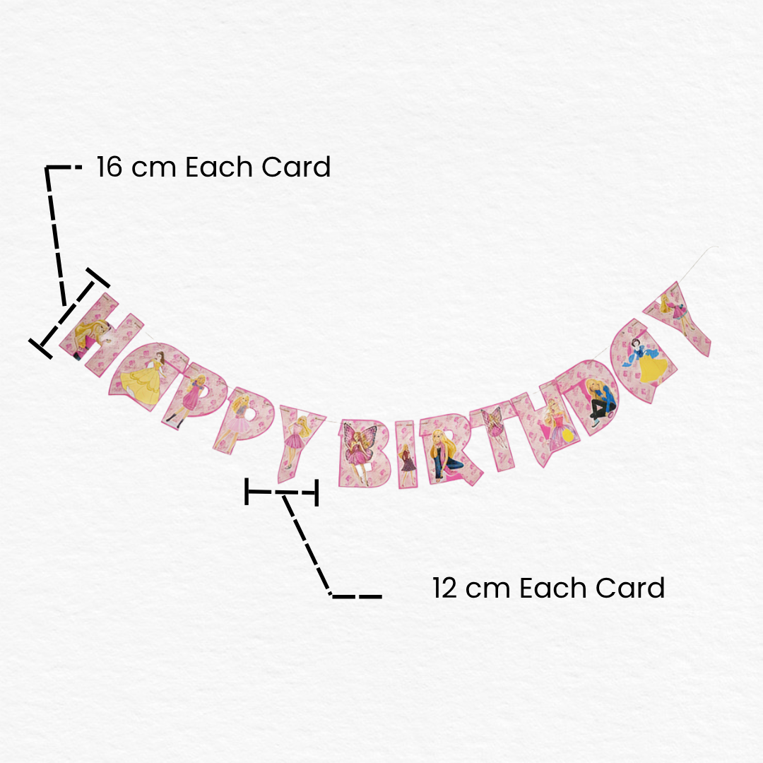 Barbie Theme Happy Birthday Banner/Pink Fashion Movie Decor for Girls (1st, 5th, 10th Birthday)