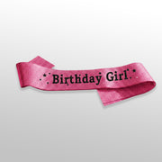 Pink birthday girl sash for girls birthday party celebration
