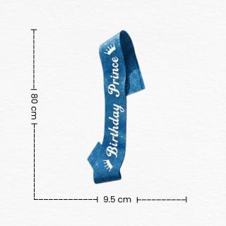 Blue Birthday Prince Glitter Sash for Boys/Birthday Party Decoration Accessory