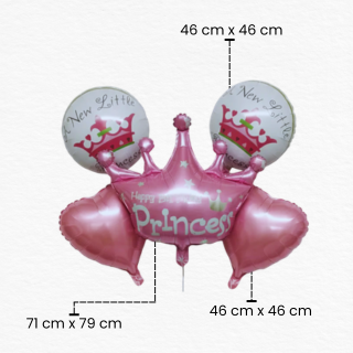 Pink Balloons Decoration Kit for Girls Birthday / Princess Birthday Foil Balloon Set / Pink Theme Birthday Balloon Decoration Kit for Girls