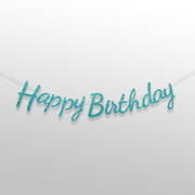 Blue Cursive Glitter Happy Birthday Banner for Birthday Decoration
