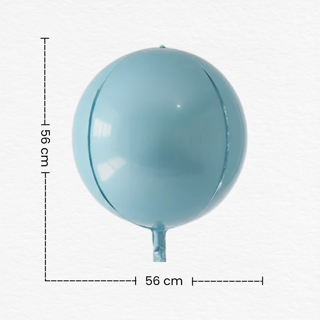 Blue Pastel 3D / 4D Orbz Foil Balloon for Birthday & Party Decoration / Orbz party supplies