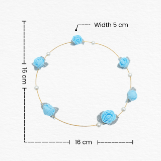 Blue Rose Flower Tiara Crown with Pearls for Girls and Women/Floral Rose Hair Wreath/Birthday Anniversary and Wedding Rose Headband