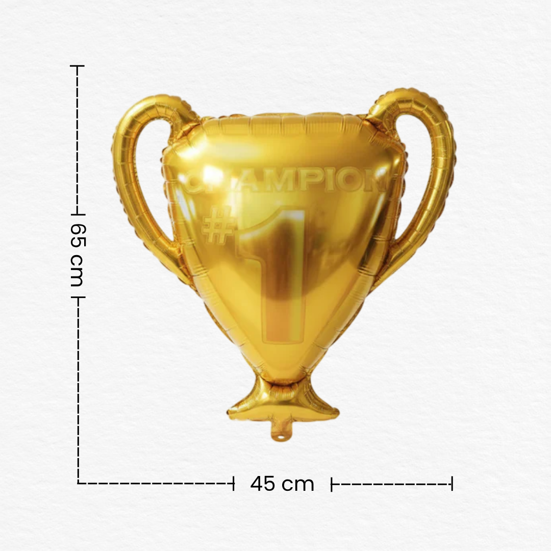 Champion Cup Trophy Foil Balloon / Golden Champions Trophy Foil Balloon / Winning Theme Party Decoration Balloon