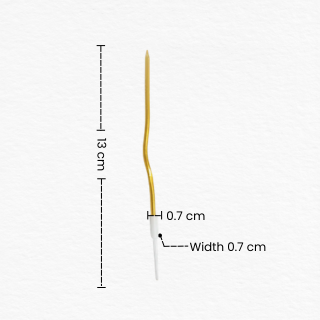 Gold Metallic Spiral Zig-Zag Pencil Candles for Cake/Shiny Golden Twisted Long Birthday Candles