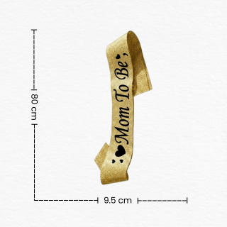 Gold Mom To Be Glitter Sash for Women/Baby Shower Party Decoration Accessory/Pregnancy Party Sash