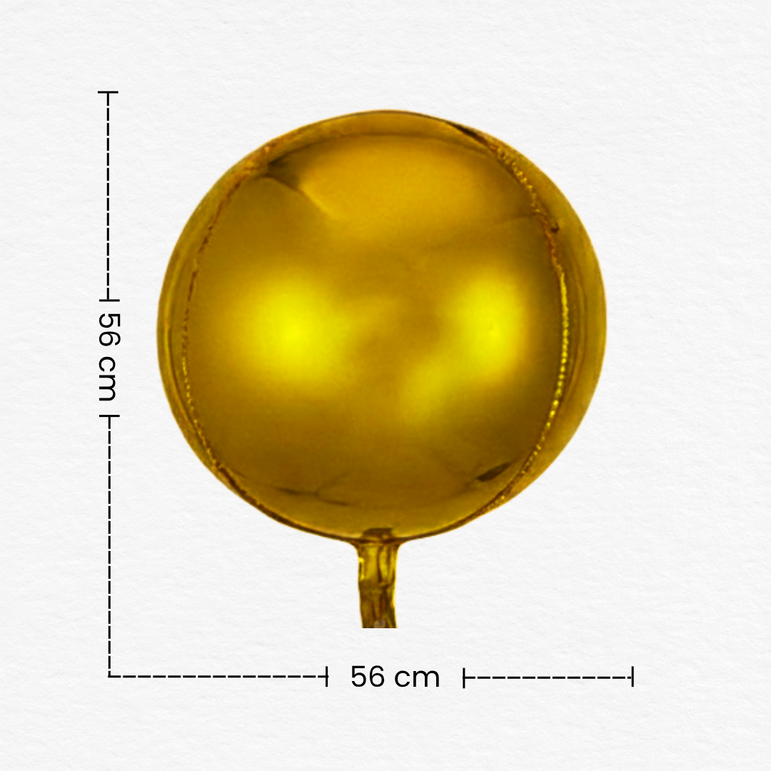 Golden 3D & 4D Orbz Shaped Foil Balloon / Golden Orbz Foil Balloon for Birthday & Anniversary Decoration / Disco Party Balloon