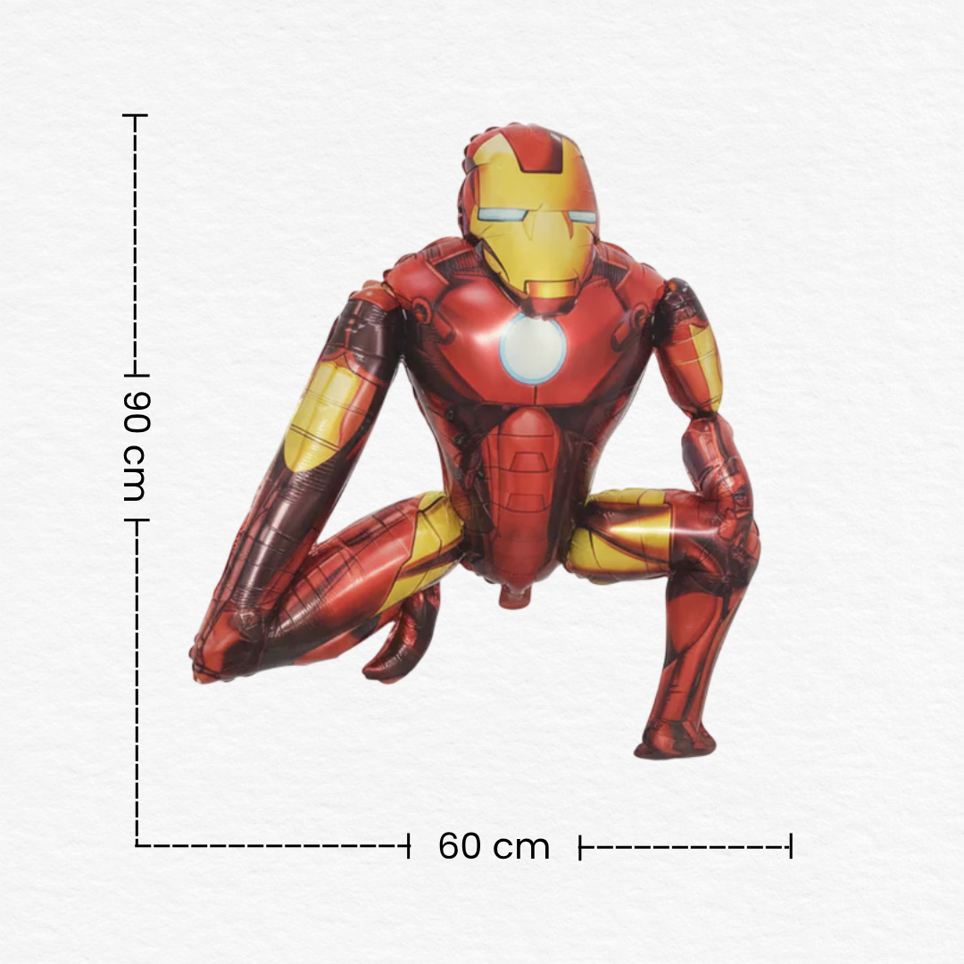 Iron Man 3D Three Dimensional Assembly Cartoon Foil Balloon / Superhero Theme Birthday Foil Balloon Decoration / Iron Man Theme Balloon for Kids Birthday Party