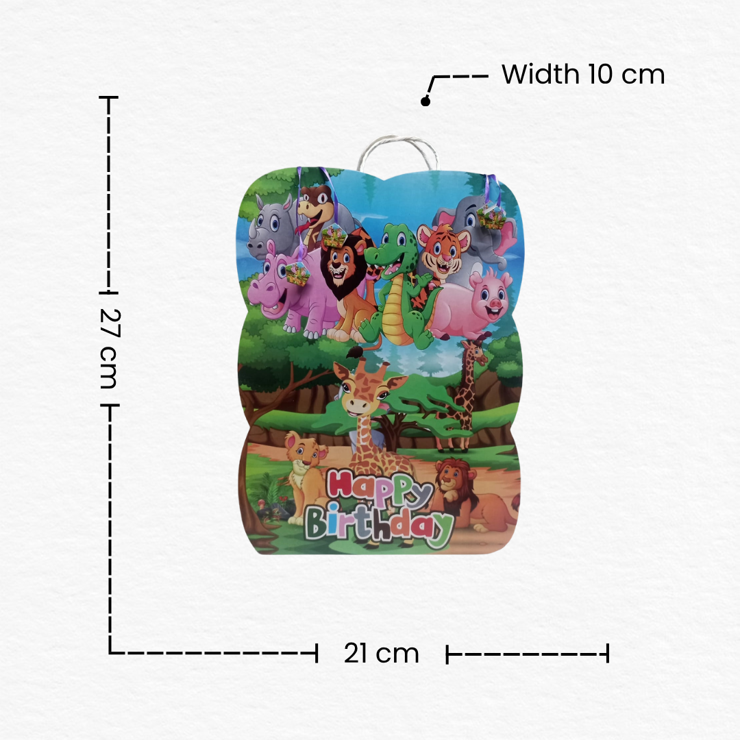 Jungle Safari Theme Happy Birthday Gift Bag for Kids/Animal Theme Party Decoration Accessory