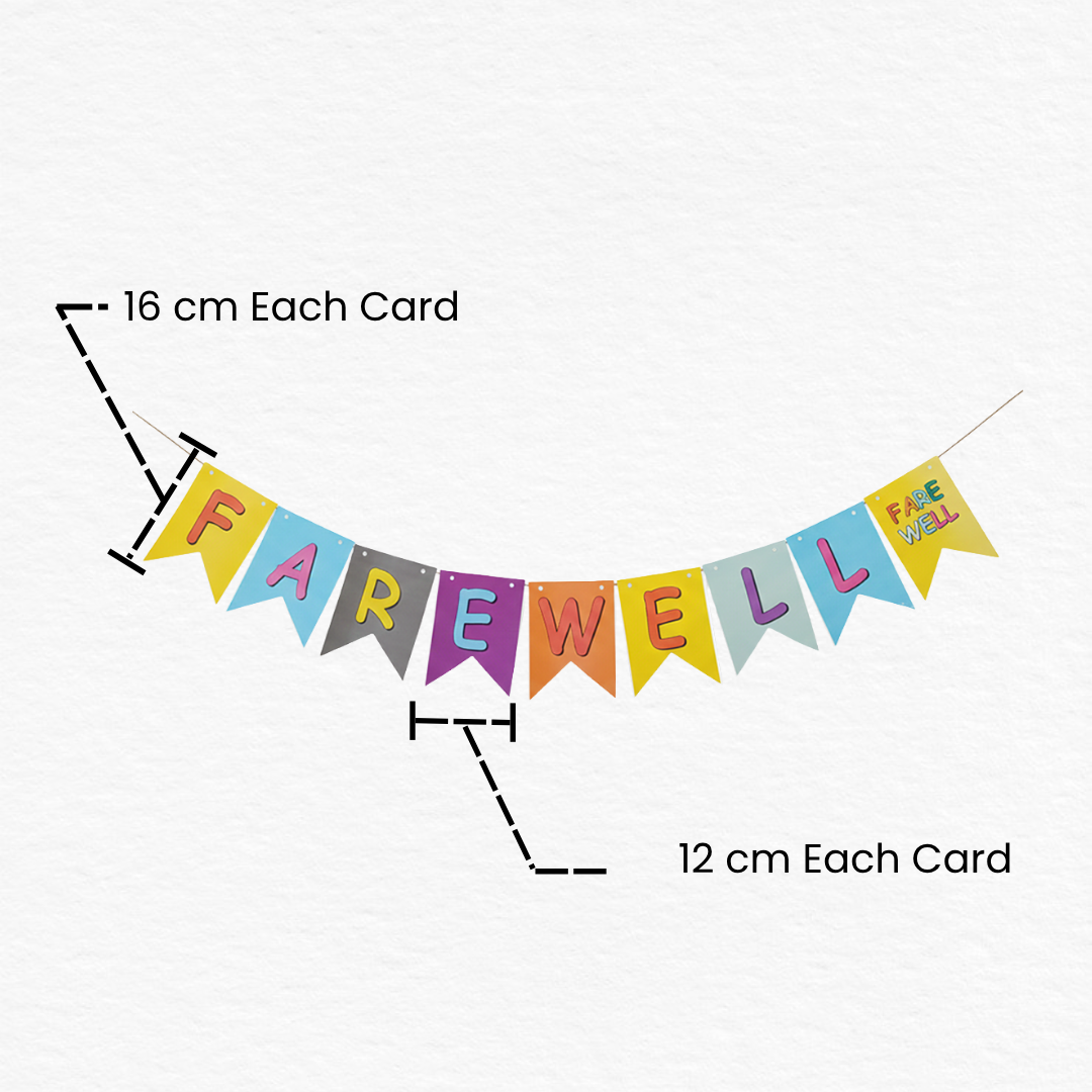 Multi Color Farewell Paper Bunting Flag Banner / Farewell Bunting Banner for Farewell Party Decoration / Farewell Background Decoration Banner for School College Office Farewell Party