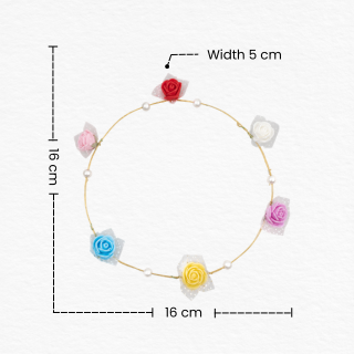 Multicolor Flower Tiara Crown with Pearls for Girls/Birthday and Wedding Hair Accessory