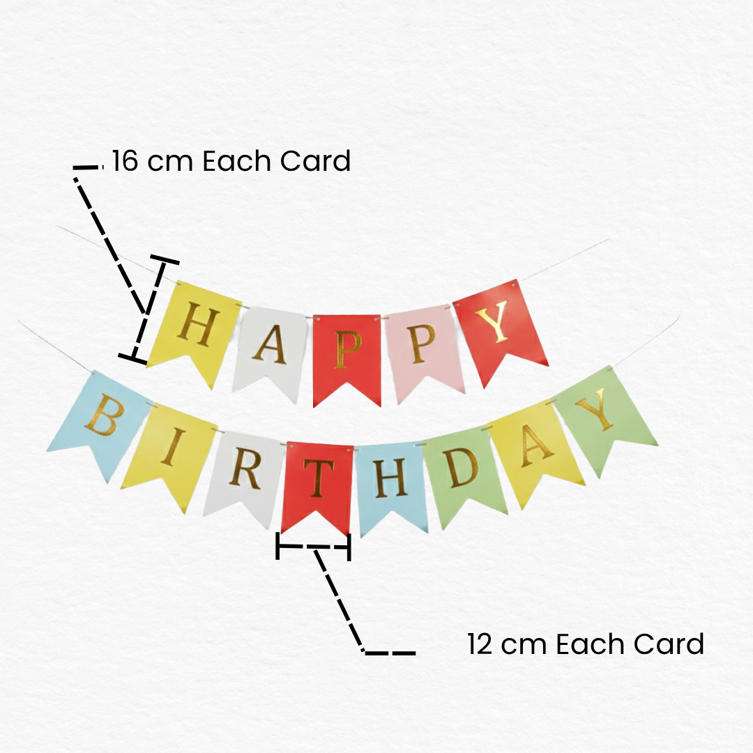 Multicolor Happy Birthday Shiny Text Bunting Banner / Multicolor Birthday Bunting Banner / Rainbow Birthday Banner Decoration
