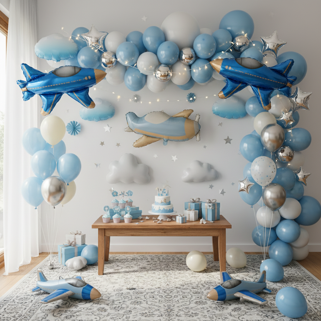 Pilot Theme Birthday Decoration Foil Balloons