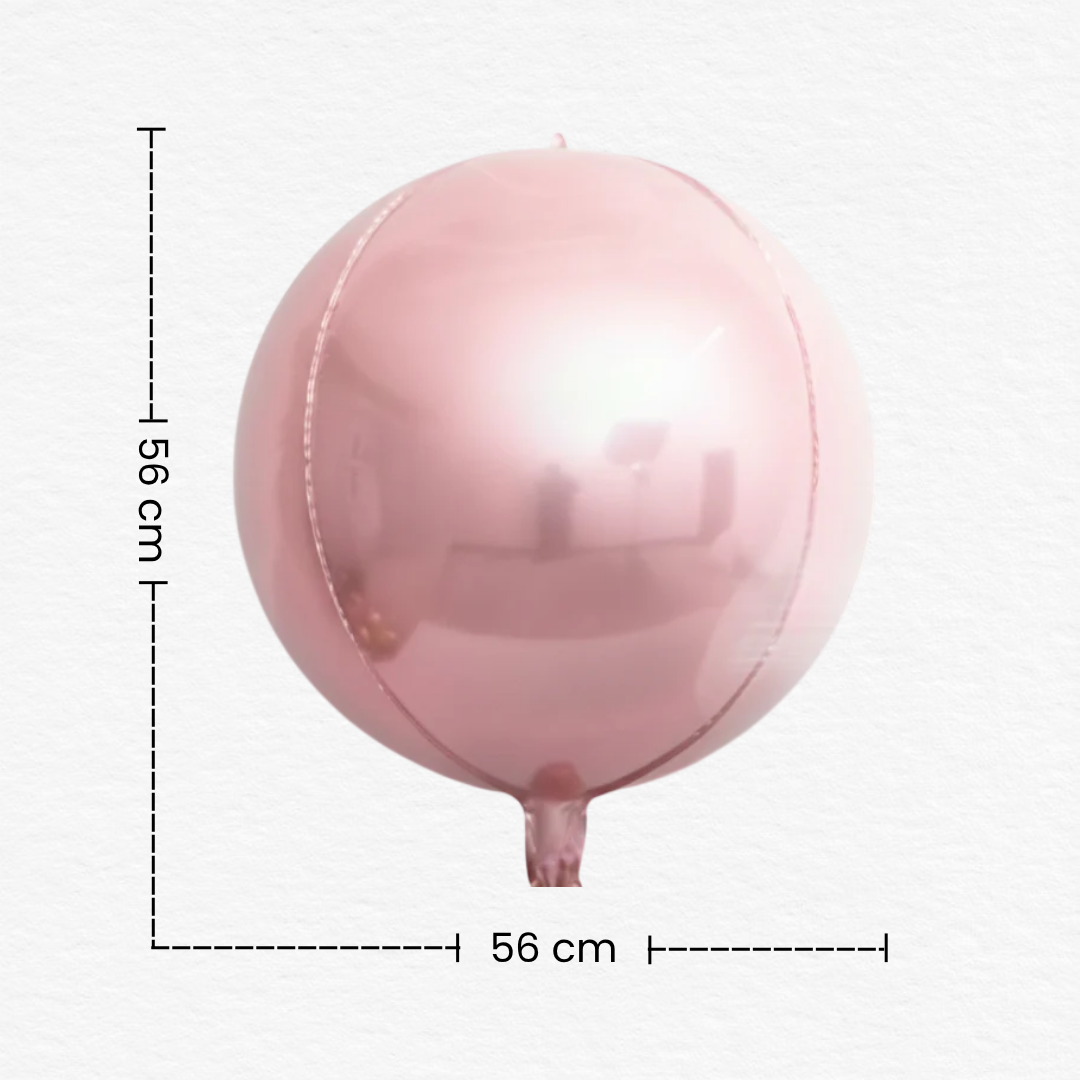 Pastel Pink 3D & 4D Orbz Shaped Foil Balloon / Pink Orbz Foil Balloon / Pastel Party Balloons for Birthday & Anniversary Decoration