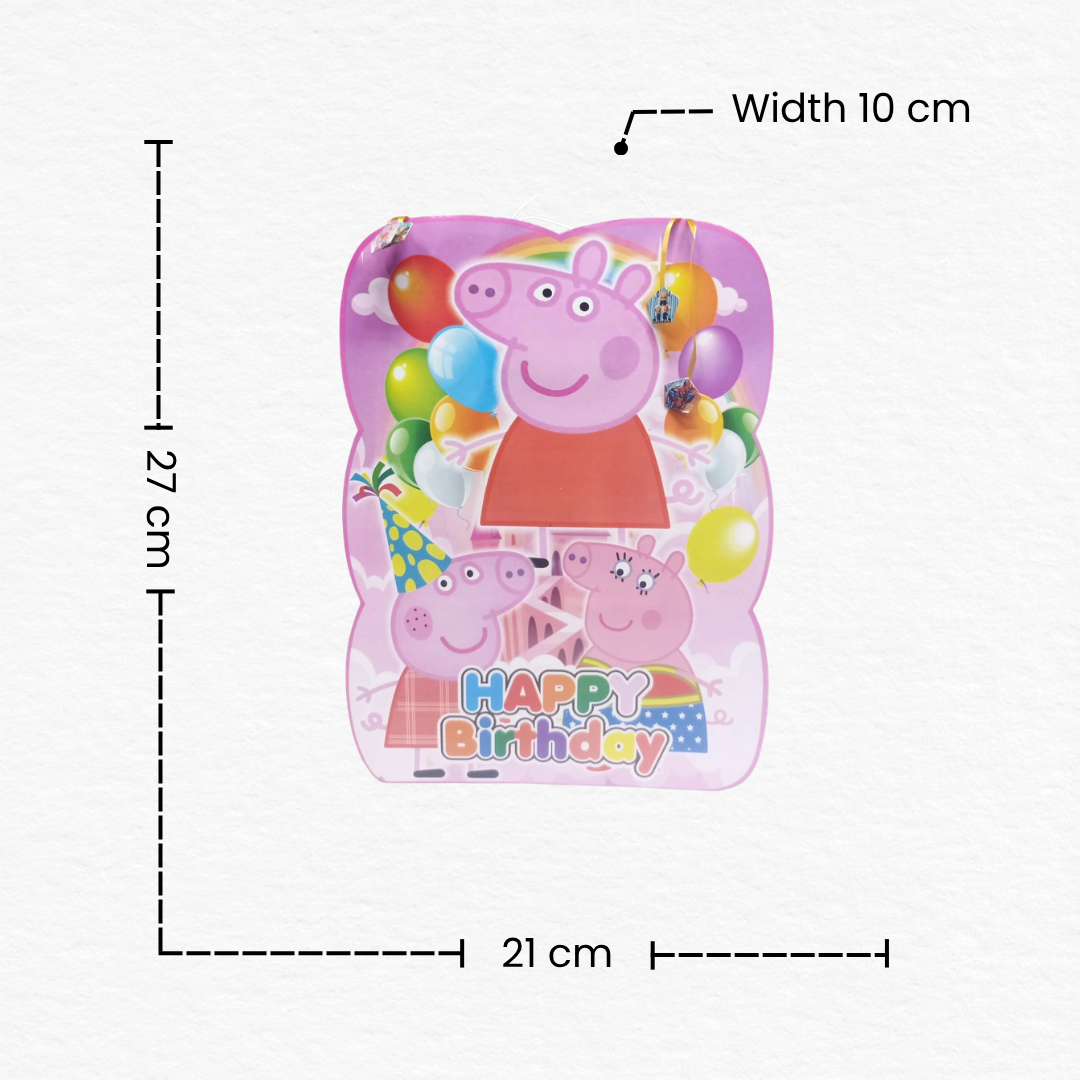 Peppa Pig Theme Happy Birthday Gift Bag for Kids/Cartoon Theme Party Decoration Accessory